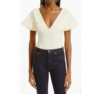 Kimberly Goldson Bodysuit Women’s XS Butter Yellow Hallie Stretch Top Shirt